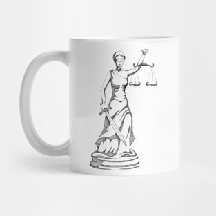 Hand drawn god of the law and order Themis using dotwork Mug